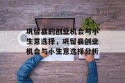 巩留县的创业机会与小生意选择，巩留县创业机会与小生意选择分析