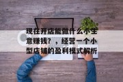 现在开店能做什么小生意赚钱?,经营一个小型店铺的盈利模式解析 现在开店能做什么小生意赚钱?,经营一个小型店铺的盈利模式解析