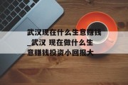武汉现在什么生意赚钱_武汉 现在做什么生意赚钱投资小回报大 武汉现在什么生意赚钱_武汉 现在做什么生意赚钱投资小回报大