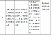 太保寿险江西分公司被罚43万元:未如实记录保险业务事项等