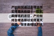 产妇如何通过合理选择实现最大收益——探索最赚钱的途径,产妇如何合理选择以实现最大收益,探索最赚钱的途径