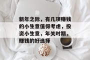 新年之际，有几项赚钱的小生意值得考虑，投资小生意，年关时期，赚钱的好选择