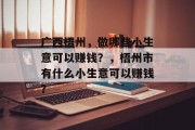 广西梧州,做哪些小生意可以赚钱?,梧州市有什么小生意可以赚钱? 广西梧州,做哪些小生意可以赚钱?,梧州市有什么小生意可以赚钱?