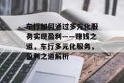 车行如何通过多元化服务实现盈利——赚钱之道，车行多元化服务，盈利之道解析