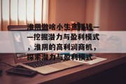 淮阴做啥小生意赚钱——挖掘潜力与盈利模式,淮阴的高利润商机,探索潜力与盈利模式