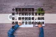 小生意创业指南——选择一个好的小生意来创业,新手创业者,如何选择一个合适的创业项目 小生意创业指南——选择一个好的小生意来创业,新手创业者,如何选择一个合适的创业项目