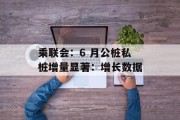 乘联会:6 月公桩私桩增量显著:增长数据