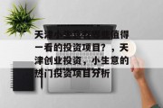 天津小生意有哪些值得一看的投资项目？，天津创业投资，小生意的热门投资项目分析