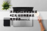 沃华医药上半年营收近4亿元 以价换量未达理想状态