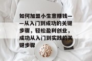 如何加盟小生意赚钱——从入门到成功的关键步骤,轻松盈利创业,成功从入门到实践的关键步骤 如何加盟小生意赚钱——从入门到成功的关键步骤,轻松盈利创业,成功从入门到实践的关键步骤