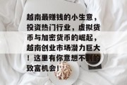 越南最赚钱的小生意，投资热门行业，虚拟货币与加密货币的崛起，越南创业市场潜力巨大！这里有你意想不到的致富机会！