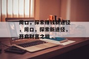 周口，探索赚钱新途径，周口，探索新途径，开启财富之旅