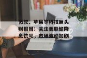 微软、苹果等科技巨头财报周:关注美联储降息信号,市场波动加剧 微软、苹果等科技巨头财报周:关注美联储降息信号,市场波动加剧