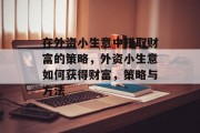 在外资小生意中赚取财富的策略，外资小生意如何获得财富，策略与方法
