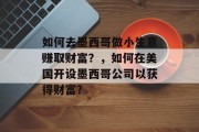 如何去墨西哥做小生意赚取财富?,如何在美国开设墨西哥公司以获得财富? 如何去墨西哥做小生意赚取财富?,如何在美国开设墨西哥公司以获得财富?