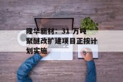 隆华新材：31 万吨聚醚改扩建项目正按计划实施