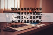 警报声音赚钱的小生意,一种独特的商业模式,一鸣惊人,警报声音小生意的独特商业模式探索