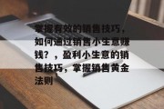 掌握有效的销售技巧，如何通过销售小生意赚钱？，盈利小生意的销售技巧，掌握销售黄金法则