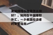 美国赚钱小生意怎么做好?,如何在中国赚取外汇,一个美国投资者的实用指南 美国赚钱小生意怎么做好?,如何在中国赚取外汇,一个美国投资者的实用指南