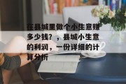在县城里做个小生意赚多少钱?,县城小生意的利润,一份详细的计算分析 在县城里做个小生意赚多少钱?,县城小生意的利润,一份详细的计算分析