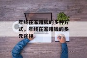 年终在家赚钱的多种方式,年终在家赚钱的多元途径 年终在家赚钱的多种方式,年终在家赚钱的多元途径
