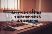 农村冬天小生意赚钱吗,冬季农村创业赚钱方式,小生意种类介绍 农村冬天小生意赚钱吗,冬季农村创业赚钱方式,小生意种类介绍