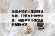 湖南乡镇的小生意赚钱秘籍,打造乡村特色创业,湖南乡镇小生意盈利秘诀分享 湖南乡镇的小生意赚钱秘籍,打造乡村特色创业,湖南乡镇小生意盈利秘诀分享
