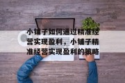 小铺子如何通过精准经营实现盈利，小铺子精准经营实现盈利的策略