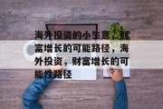 海外投资的小生意,财富增长的可能路径,海外投资,财富增长的可能性路径 海外投资的小生意,财富增长的可能路径,海外投资,财富增长的可能性路径