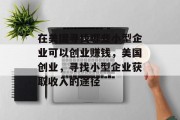 在美国寻找哪些小型企业可以创业赚钱，美国创业，寻找小型企业获取收入的途径