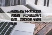 长沙,热门小生意之投资指南,长沙创业热门投资,深度解析与策略推荐 长沙,热门小生意之投资指南,长沙创业热门投资,深度解析与策略推荐