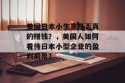 美国日本小生意是否真的赚钱？，美国人如何看待日本小型企业的盈利前景?