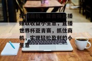 把握商机,亚青赛直播赚取收益小生意,直播世界杯亚青赛,抓住商机,实现轻松盈利的小生意