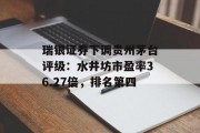 瑞银证券下调贵州茅台评级:水井坊市盈率36.27倍,排名第四