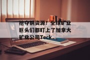 抢夺铜资源!全球矿业巨头们都盯上了加拿大矿业公司Teck