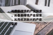 长春最赚钱的产业探索，长春最赚钱产业探索，从传统到新兴的产业变迁