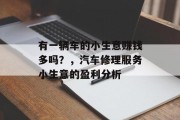 有一辆车的小生意赚钱多吗？，汽车修理服务小生意的盈利分析
