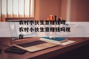 农村小伙生意赚钱吗_农村小伙生意赚钱吗现在