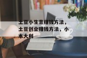 土豆小生意赚钱方法,土豆创业赚钱方法,小本大利