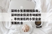 深圳小生意赚钱指南,深圳创业投资市场解析,寻找潜在的小型企业发展机会 深圳小生意赚钱指南,深圳创业投资市场解析,寻找潜在的小型企业发展机会