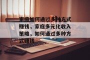 家庭如何通过多种方式赚钱,家庭多元化收入策略,如何通过多种方式赚钱 家庭如何通过多种方式赚钱,家庭多元化收入策略,如何通过多种方式赚钱