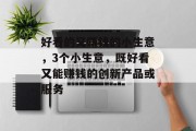 好看的又赚钱的小生意,3个小生意,既好看又能赚钱的创新产品或服务 好看的又赚钱的小生意,3个小生意,既好看又能赚钱的创新产品或服务