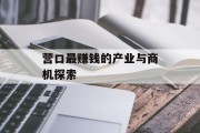 营口最赚钱的产业与商机探索 营口最赚钱的产业与商机探索
