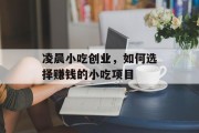 凌晨小吃创业，如何选择赚钱的小吃项目
