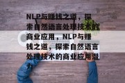 NLP与赚钱之道，探索自然语言处理技术的商业应用，NLP与赚钱之道，探索自然语言处理技术的商业应用潜力
