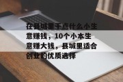 在县城里干点什么小生意赚钱,10个小本生意赚大钱,县城里适合创业的优质选择 在县城里干点什么小生意赚钱,10个小本生意赚大钱,县城里适合创业的优质选择