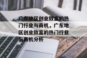 广东地区创业致富的热门行业与商机,广东地区创业致富的热门行业与商机分析