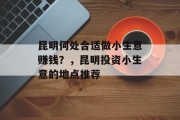 昆明何处合适做小生意赚钱?,昆明投资小生意的地点推荐 昆明何处合适做小生意赚钱?,昆明投资小生意的地点推荐
