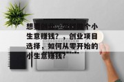 想要创业,怎样做个小生意赚钱?,创业项目选择,如何从零开始的小生意赚钱? 想要创业,怎样做个小生意赚钱?,创业项目选择,如何从零开始的小生意赚钱?