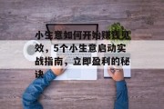 小生意如何开始赚钱见效,5个小生意启动实战指南,立即盈利的秘诀 小生意如何开始赚钱见效,5个小生意启动实战指南,立即盈利的秘诀